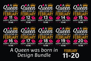 Queen is Born Birthday Design Bundle, January, February, March, April, Jun, July, August, September, October, November, December