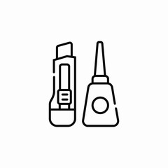 cutter and glue icon sign vector