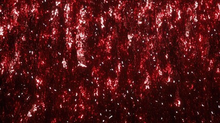 Glittering red tinsel backdrop