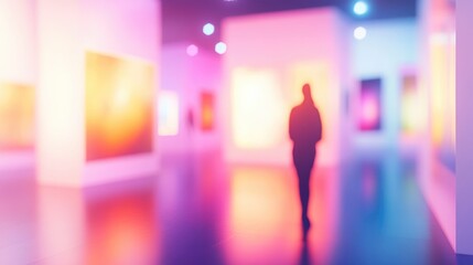 Blurred exhibition scene