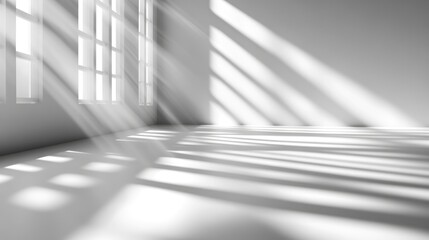 Obraz premium Blurred overlay effect suitable for photos and mockups Wall texture features organic diagonal shadow drops and rays of light creating natural light effects on a white surface