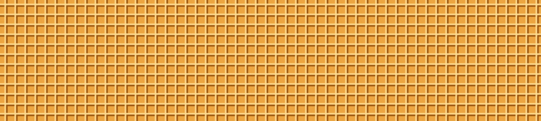 Waffle cone texture with ice cream and wafer backgrounds. Flat vector illustration isolated on white background.