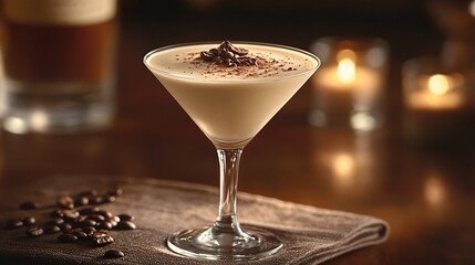 Almond affogato martini with Italian almond liqueur cocktail