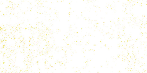 Golden glitter confetti falling down on transparent background. Vector illustration.