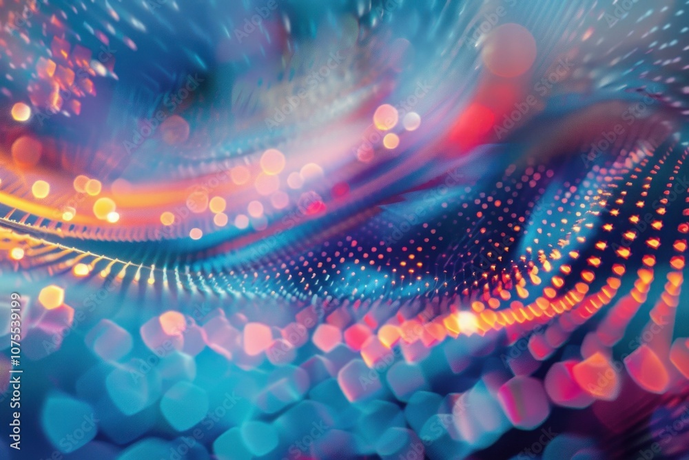 Aufkleber abstract colorful wavy pattern background with a bokeh effect, creating a sense of depth and movemen