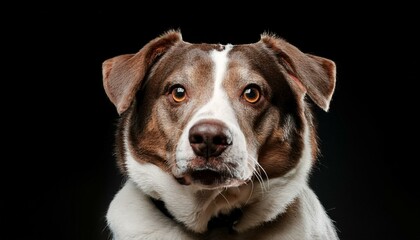 Obraz premium Primer plano, Retrato de la cara de un bonito perro. Foto estudio