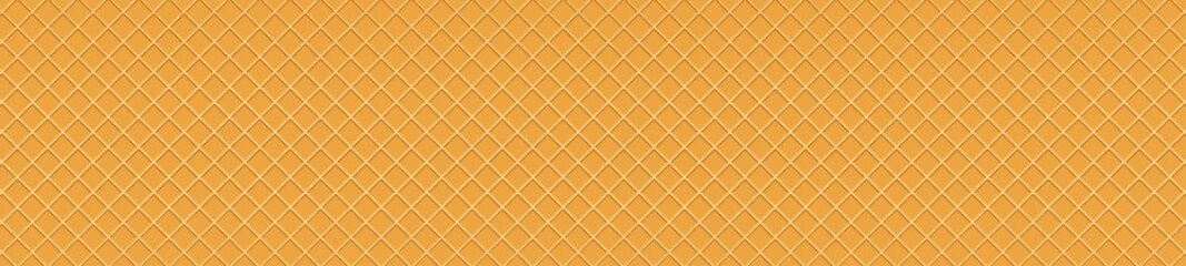 Waffle cone texture with ice cream and wafer backgrounds. Flat vector illustration isolated on white background.