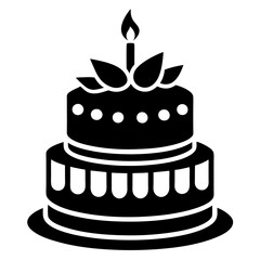 Birthday Cake Silhouette vector illustration