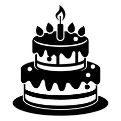 Birthday Cake Silhouette vector illustration