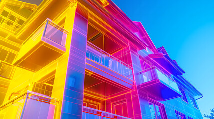 Naklejka premium An illustration of heat loss from a house. 