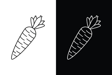 Carrot icon isolated vector icon illustration on white background.