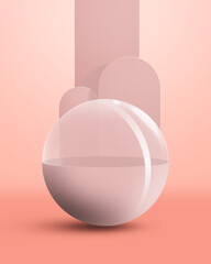 Sphere podium illustration for product display