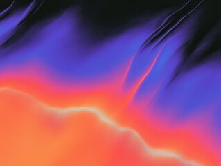 Colorful abstract painting with a blue and orange background