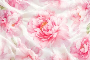 Pink Peony Bouquets. Beautiful Hand-Drawn Watercolor Illustration for Wedding and Celebration