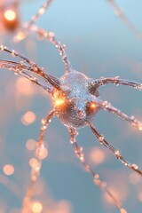 Glowing neuron network simulation in digital environment