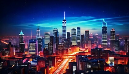 Obraz premium city at night