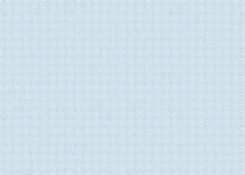 Seamless geometric blue line curves guilloche vector pattern for banknotes or certificates.
