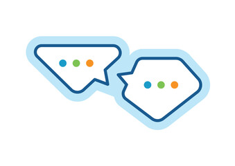 geometric speech bubbles. two speech bubble concept. talk, dialogue terms speech bubbles