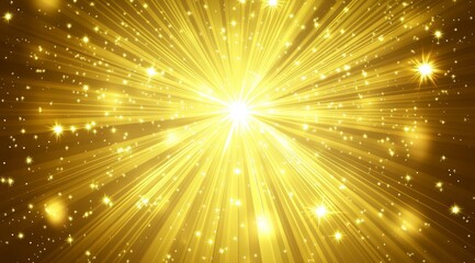 Obraz premium Golden sunburst with gradient and bright light