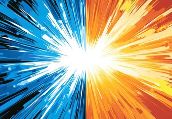 Bright blue and orange burst background