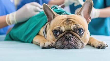 Emergency Surgery on Pet Dog by Veterinary Team