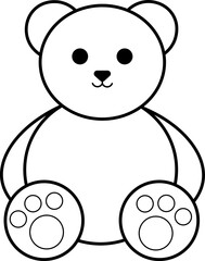 teddy bear outline cartoon character 
