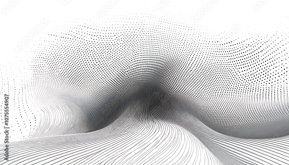 Poster  Artificial intelligence creates digital 3D abstract backgrounds with monochrome printing an_1(852)