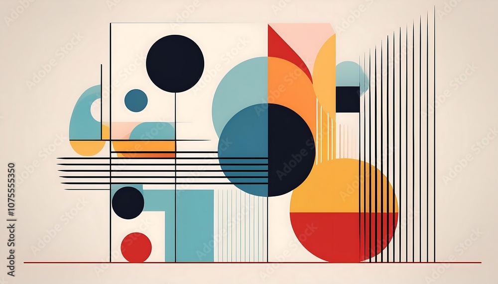 Poster  Abstract designs feature geometric shapes icons and vector elements with a minimalist aesth_1(794)
