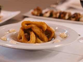a plate of fried squid