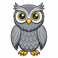 Gray Owl vector illustration