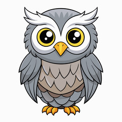 Gray Owl vector illustration