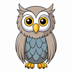 Gray Owl vector illustration