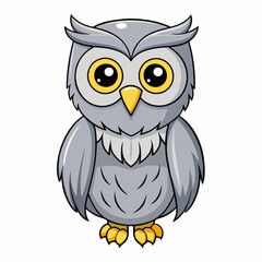 Gray Owl vector illustration