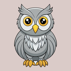 Gray Owl vector illustration