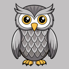Gray Owl vector illustration