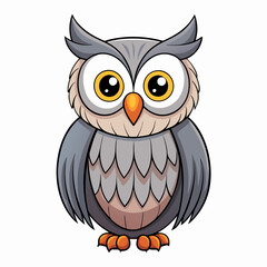 Gray Owl vector illustration