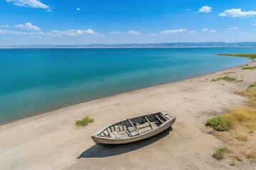 Fototapeta premium The Stark Reality of Drought-Stricken Fields. Beautiful simple AI generated image