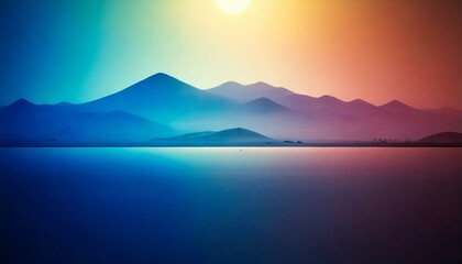 Gradient mountains, scenic illustration