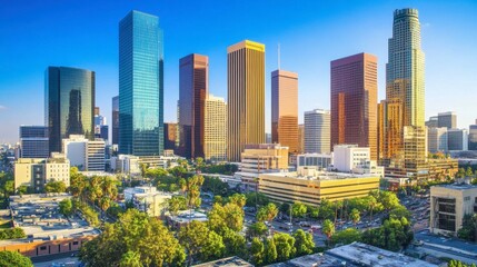 Obraz premium Vibrant City Skyline with Modern Architecture