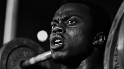 Intense Weightlifting Focus and Determination