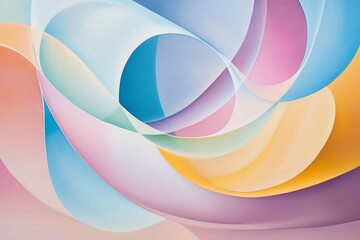 oval shapes, smooth pastel background