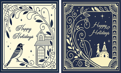 Happy holidays  invitation card