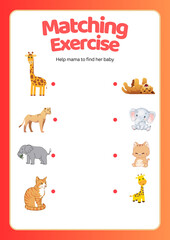 Matching Exercise Worksheet Colourful - 9