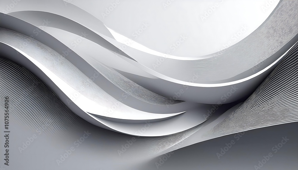 Aufkleber a futuristic tech design featuring a gray and white abstract banner with layered elements a_1(305)