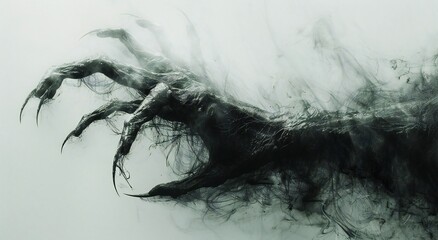Monsters Scary Hands on White Background
