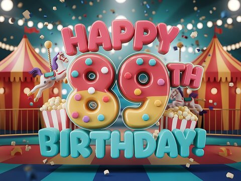 Colorful Happy 89th Birthday Celebration