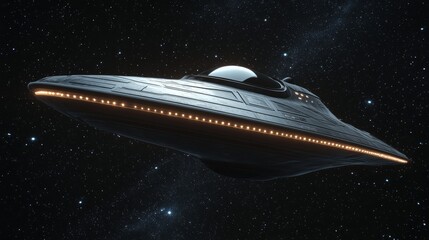 spaceship flying space