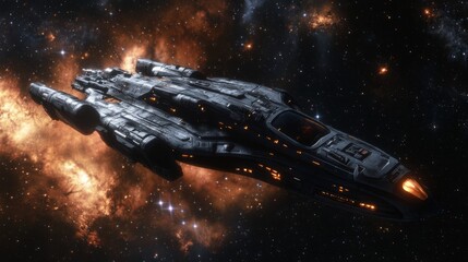 spaceship flying space