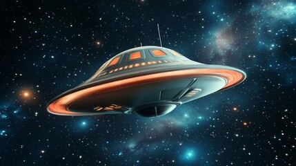 spaceship flying space