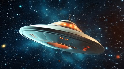 spaceship flying space